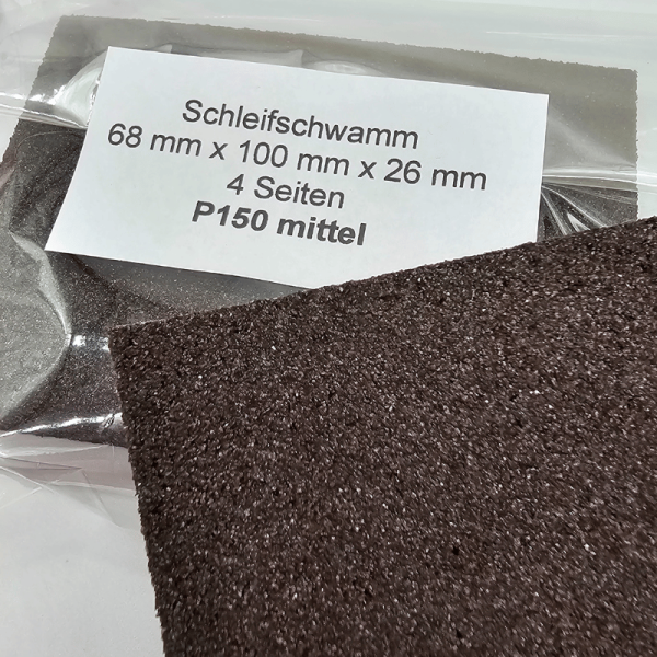 Schleifschwamm 3M P150 mittel - 68 mm x 100 mm x 26 mm -  4 Seiten